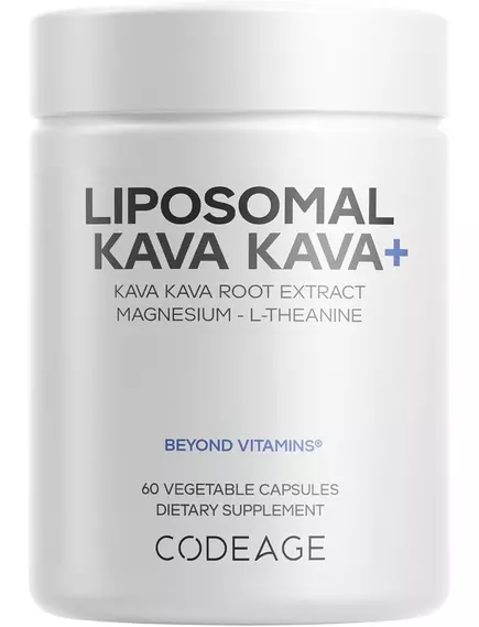 CodeAge Liposomal Kava Kava+ / Ліпосомальна Кава Кава+ 60 капсул від магазину біодобавок nutrido.shop