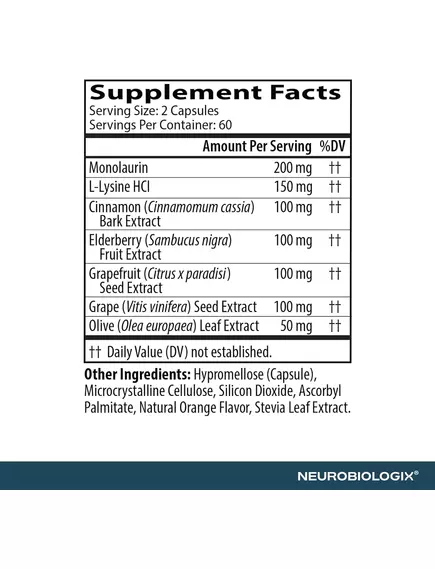 NEUROBIOLOGIX NEURO IMMUNE COMPLEX / НЕЙРОІМУННИЙ КОМПЛЕКС 120 КАПСУЛ, фото 6 від магазину біодобавок nutrido.shop
