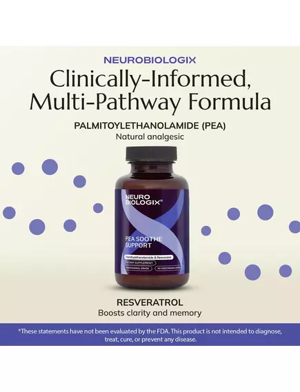 NEUROBIOLOGIX PEA SOOTHE SUPPORT / ПАЛЬМІТОІЛЕТАНОЛАМІД ПЕА 90 КАПСУЛ, фото 9 від магазину біодобавок nutrido.shop