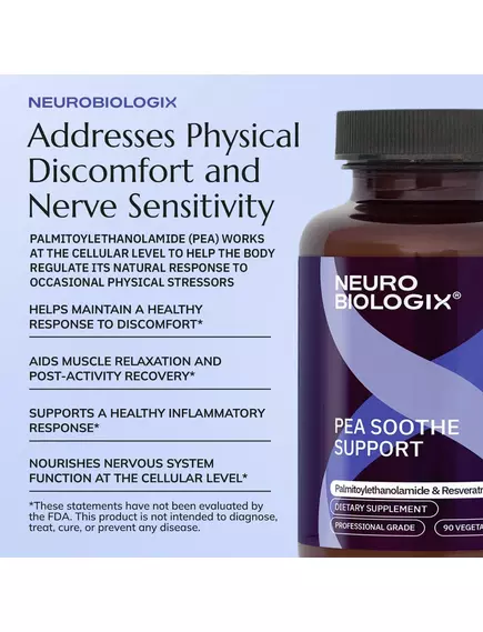NEUROBIOLOGIX PEA SOOTHE SUPPORT / ПАЛЬМІТОІЛЕТАНОЛАМІД ПЕА 90 КАПСУЛ, фото 10 від магазину біодобавок nutrido.shop