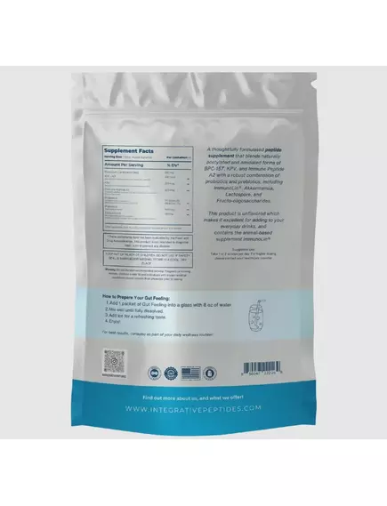 Integrative Peptides Gut Feeling / Пептиди BPC-157, KPV і А2 для ШКТ без смаку 45 саше, фото 2 від магазину біодобавок nutrido.shop
