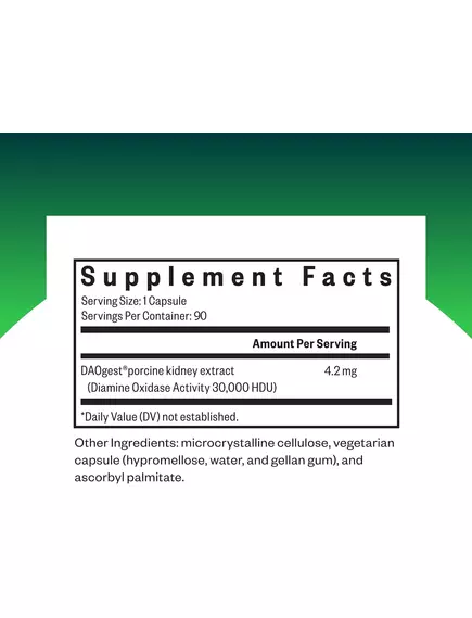 SEEKING HEALTH DAO ENZYME T (FORMERLY HISTAMINE DIGEST) / БЛОКУВАННЯ ГІСТАМІНУ ДАО 30.000 90 КАПСУЛ, фото 6 від магазину біодобавок nutrido.shop