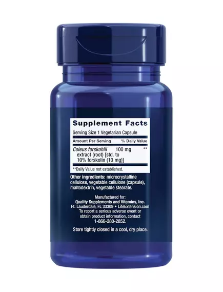 Life Extension Forskolin / Форсколін підтримка клітинної енергії 10 мг 60 капсул, фото 2 від магазину біодобавок nutrido.shop