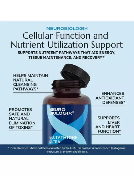Neurobiologix Glutathione Ultra (formerly Detox and Antioxidant support) / Глутатіон для клітинної детоксикації 60 капсул, фото 9 від магазину біодобавок nutrido.shop