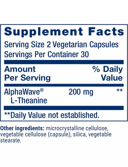Life Extension L-Theanine / Л-Теанін здорова реакція на стрес 200мг 60 капсул, фото 3 від магазину біодобавок nutrido.shop