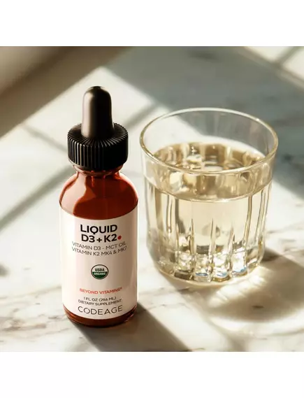 CodeAge Liquid Vitamins D3 + K2 / Вітаміни Д3 2000 МО + К2 200 мкг веган органік 29,6 мл¶¶, фото 3 в магазине биодобавок nutrido.shop