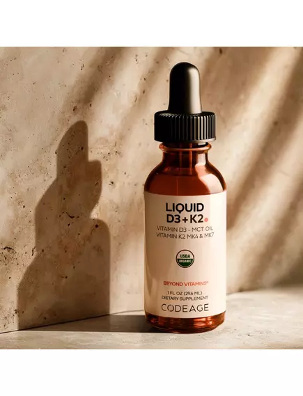 CodeAge Liquid Vitamins D3 + K2 / Вітаміни Д3 2000 МО + К2 200 мкг веган органік 29,6 мл¶¶, фото 7 в магазине биодобавок nutrido.shop