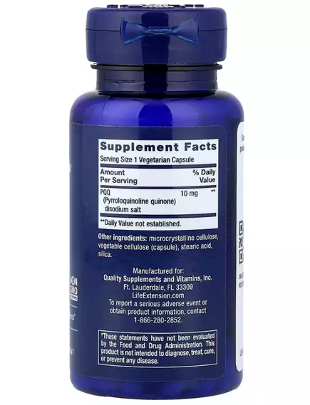 Life Extension PQQ / Піролохінолінхінон 10 мг 60 капсул, фото 2 в магазине биодобавок nutrido.shop