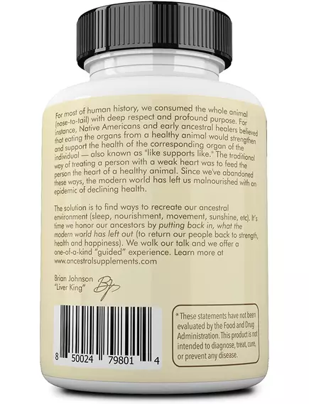 Ancestral Supplements Grass Fed Living Bone / Живі кістки 180 капсул, фото 3 в магазине биодобавок nutrido.shop