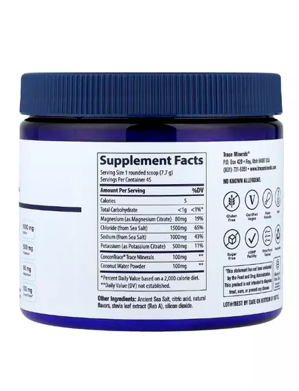 Trace Minerals ZeroLyte Salty Citrus / Електроліти смак солоного цитрусу 346 г, фото 3 від магазину біодобавок nutrido.shop