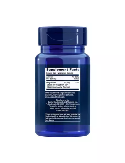 Life Extension Calm-Mag / Калм-Маг магнію ацетил-таурат підтримка при стресі 30 капсул, фото 2 в магазине биодобавок nutrido.shop