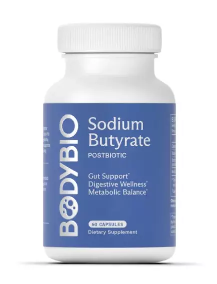 BodyBio Sodium Butyrate / Бутират Натрия 60 капс, фото 3 в магазине биодобавок nutrido.shop