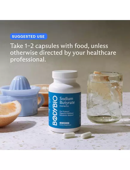 BodyBio Sodium Butyrate / Бутират Натрия 60 капс, фото 7 в магазине биодобавок nutrido.shop