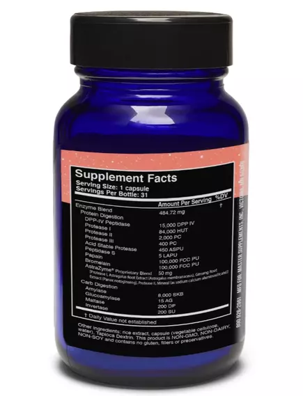 Master Supplements Glutaxym / Глутаксім протеолітичні ферменти 31 капсула, фото 2 в магазине биодобавок nutrido.shop
