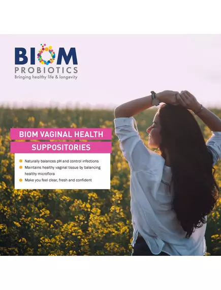 Biom Probiotics Vaginal Probiotic Suppository / Вагінальні супозиторії з пробіотиками 30 шт., фото 5 від магазину біодобавок nutrido.shop