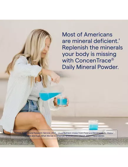 Trace Minerals ConcenTrace Daily Mineral Powder / Щоденні мінерали смак блакитні Гаваї 132 г, фото 3 в магазине биодобавок nutrido.shop