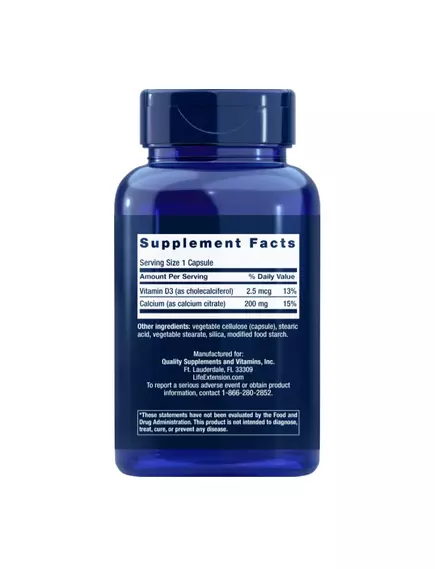 Life Extension Calcium Citrate with Vitamin D / Цитрат кальцію з вітаміном Д 200 капсул, фото 2 в магазине биодобавок nutrido.shop
