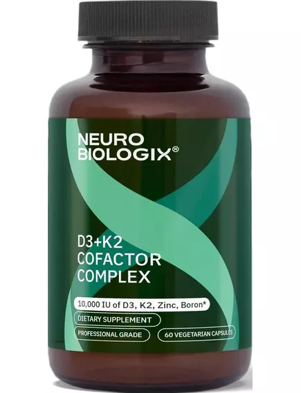 NEUROBIOLOGIX D3+K2 COFACTOR COMPLEX / Д3 10.000 МО + К2 45 МКГ ІЗ КОФАКТОРАМИ 60 КАПСУЛ, фото 6 від магазину біодобавок nutrido.shop