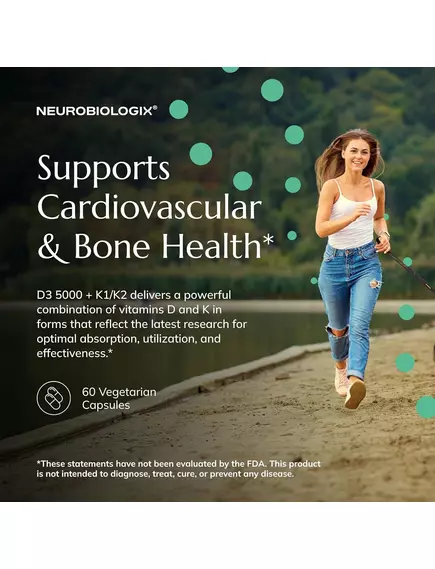 NEUROBIOLOGIX D3+K2 COFACTOR COMPLEX / Д3 10.000 МО + К2 45 МКГ ІЗ КОФАКТОРАМИ 60 КАПСУЛ, фото 8 від магазину біодобавок nutrido.shop