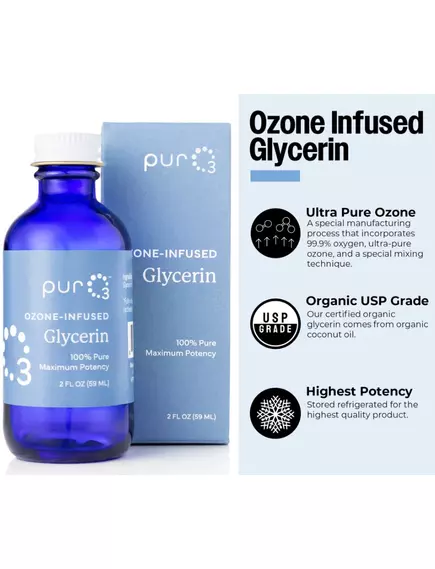 PurO3 Ozone Infused Glycerin / Гліцерин озонований органічний 59 мл, фото 9 в магазине биодобавок nutrido.shop