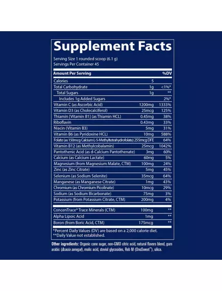 Trace Minerals Power Pak Acai Berry / Вітамін C + електроліти + мультивітаміни смак ягоди асаї 275 г, фото 3 в магазине биодобавок nutrido.shop