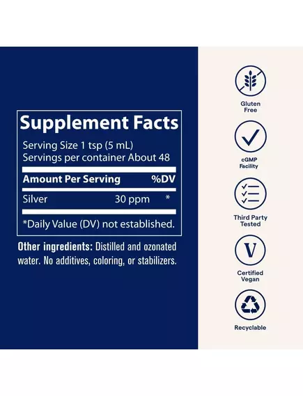Trace Minerals Colloidal Silver / Колоїдне срібло 30 ppm 237 мл, фото 9 від магазину біодобавок nutrido.shop