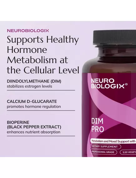 NEUROBIOLOGIX DIM PRO / ДІМ ПРО ЗДОРОВИЙ МЕТАБОЛІЗМ ЕСТРОГЕНУ 120 КАПСУЛ, фото 7 від магазину біодобавок nutrido.shop
