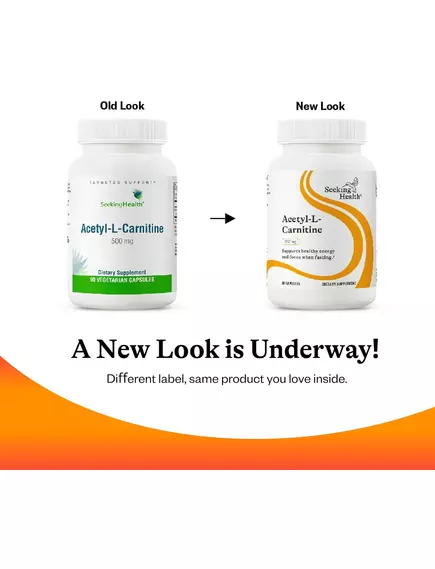 Seeking Health Acetyl-L-Carnitine / Ацетил-L-карнітин 500 мг 90 капсул, фото 2 в магазине биодобавок nutrido.shop