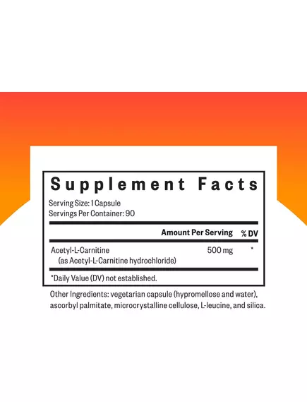 Seeking Health Acetyl-L-Carnitine / Ацетил-L-карнітин 500 мг 90 капсул, фото 3 в магазине биодобавок nutrido.shop