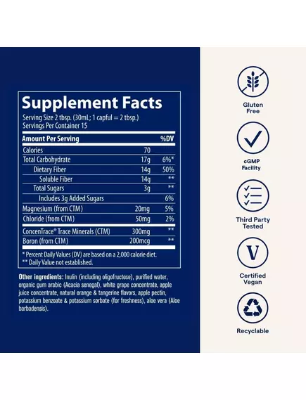 Trace Minerals Fiber 14g / Клетчатка 14 г 444 мл, фото 2 в магазине биодобавок nutrido.shop