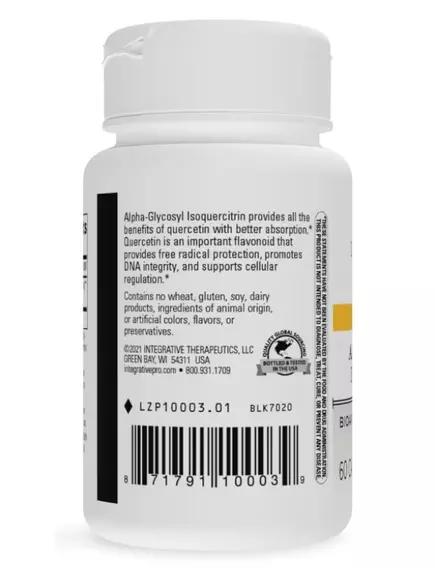 Integrative Therapeutics Alpha-Glycosyl Isoquercitrin / Альфа-глікозил ізокверцитрин 60 капсул, фото 4 від магазину біодобавок nutrido.shop
