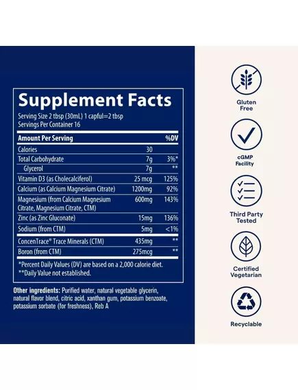 Trace Minerals Cal/Mag/Zinc Pina Colada / Кальцій, магній і цинк смак Піна Колада 473,5 мл, фото 2 від магазину біодобавок nutrido.shop