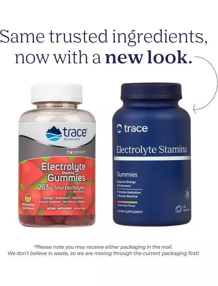 Trace Minerals Electrolyte Stamina Gummies / Електроліти зі смаком кавуна 90 жувальних мармеладок, фото 9 від магазину біодобавок nutrido.shop