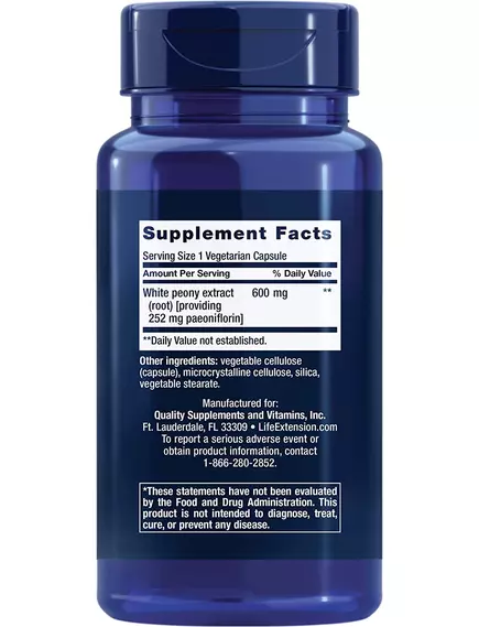 Life Extension Peony Immune / Екстракт кореня білої півонії 60 капсул, фото 2 від магазину біодобавок nutrido.shop