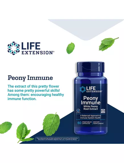 Life Extension Peony Immune / Екстракт кореня білої півонії 60 капсул, фото 4 від магазину біодобавок nutrido.shop