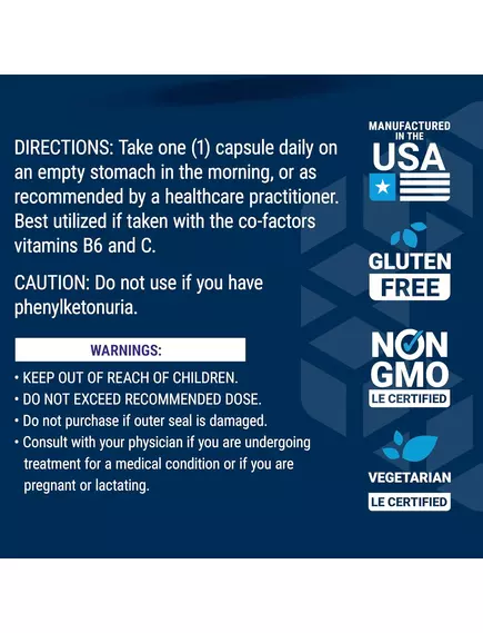 Life Extension D, L-Phenylalanine / D, L-фенілаланін підтримка настрою та нейротрансмітерів 100 к, фото 6 в магазине биодобавок nutrido.shop