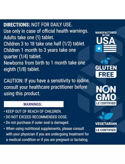 Life Extension Potassium Iodide Tablets / йодид калію 14 таблеток, фото 7 від магазину біодобавок nutrido.shop