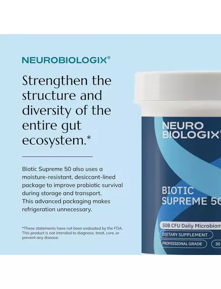 Neurobiologix Biotic Supreme 50 / Пробиотики 50 млрд КОЕ 30 капсул, фото 3 в магазине биодобавок nutrido.shop