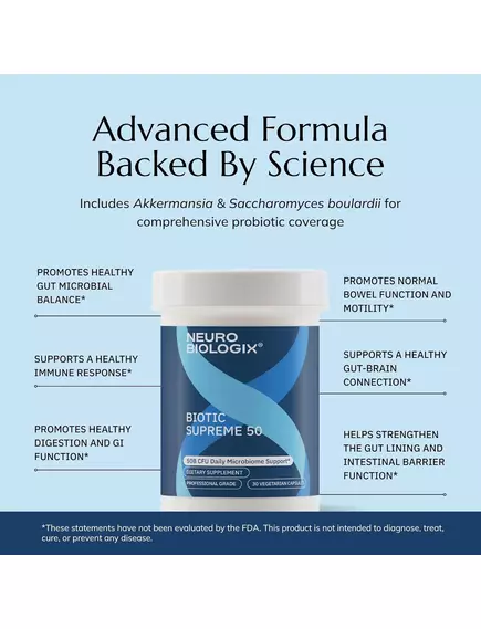 Neurobiologix Biotic Supreme 50 / Пробиотики 50 млрд КОЕ 30 капсул, фото 4 в магазине биодобавок nutrido.shop