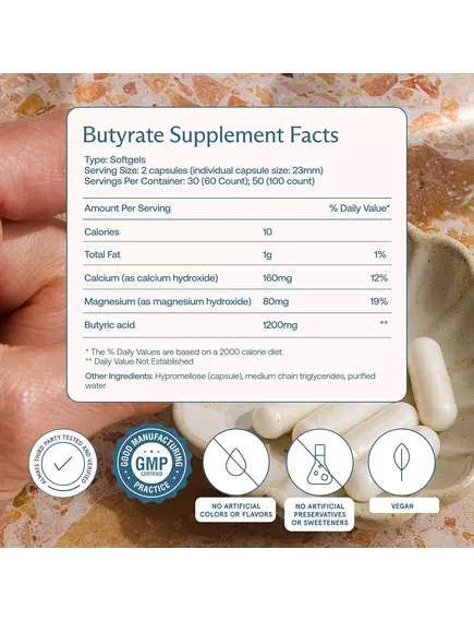 BODYBIO BUTYRATE CAL-MAG / БУТИРАТ ІЗ КАЛЬЦІЄМ І МАГНІЄМ 100 КАПСУЛ, фото 4 від магазину біодобавок nutrido.shop