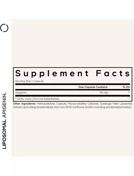 CodeAge Liposomal Apigenin / Апігенін ліпосомальний — антиоксидант, онкопротекція 90 капсул, фото 13 в магазине биодобавок nutrido.shop