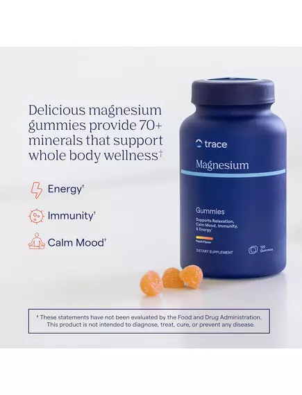 Trace Minerals Magnesium Gummies / Магній цитрат зі смаком персика 120 мармеладок, фото 11 від магазину біодобавок nutrido.shop