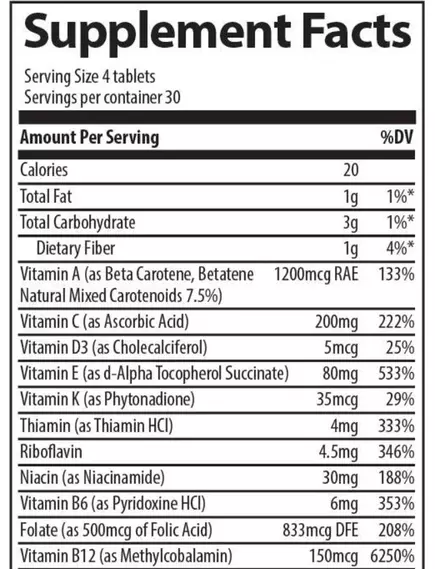 Trace Minerals Complete Foods Multi/Комплекс витаминов и минералов из продуктов питания 240 таблеток, фото 3 в магазине биодобавок nutrido.shop