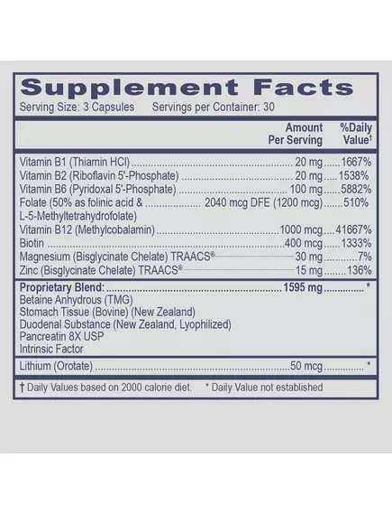 Professional Health Products MTHFR/MTR/MTRR & BHMT / Підтримка фолатного та метіонінового циклу 90 капсул, фото 2 від магазину біодобавок nutrido.shop