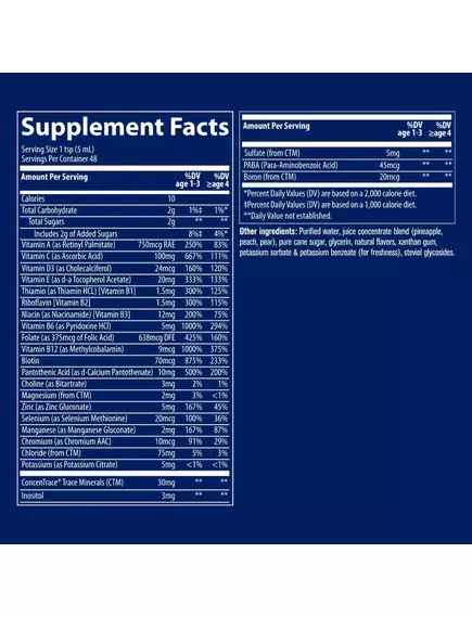 Trace Minerals Children's Multivitamin / Мультивітаміни для дітей смак тропік-пунш 237 мл, фото 9 в магазине биодобавок nutrido.shop