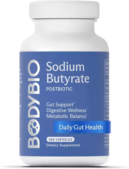 BodyBio Sodium Butyrate / Бутират Натрия 100 капс, фото 7 в магазине биодобавок nutrido.shop