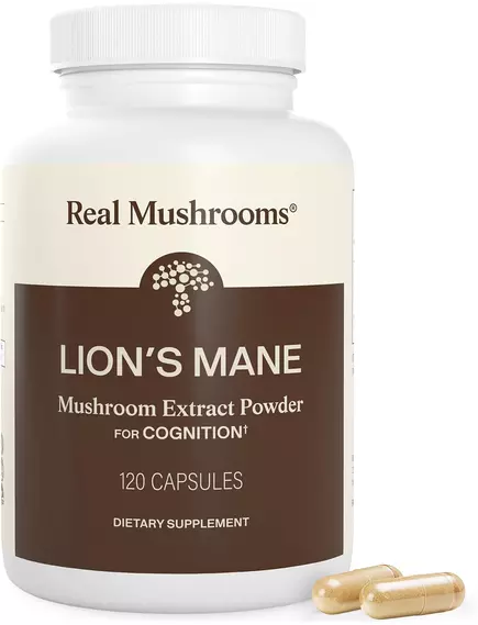 REAL MUSHROOMS LION'S MANE / ЇЖОВИК ГРЕБІНЧАСТИЙ ОРГАНІК 120 КАПСУЛ, фото 9 від магазину біодобавок nutrido.shop