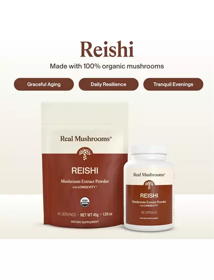 REAL MUSHROOMS REISHI / РЕЙША ОРГАНІК 90 КАПСУЛ, фото 11 від магазину біодобавок nutrido.shop