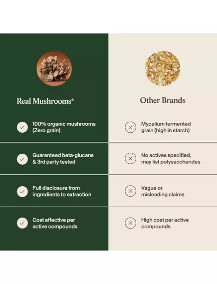 Real Mushrooms Turkey Tail / Трутовик разноцветный для поддержки иммунитета 90 капс., фото 16 в магазине биодобавок nutrido.shop