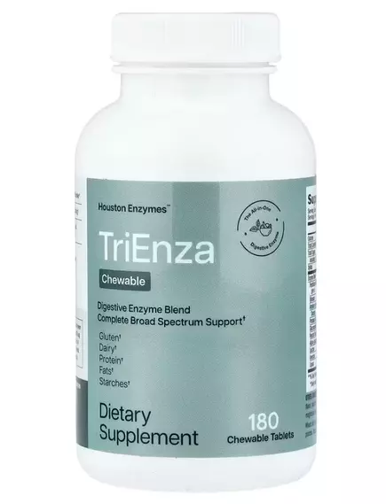 Houston Enzymes TriEnza / Триенза энзимы 180 жевательных табл, фото 2 в магазине биодобавок nutrido.shop